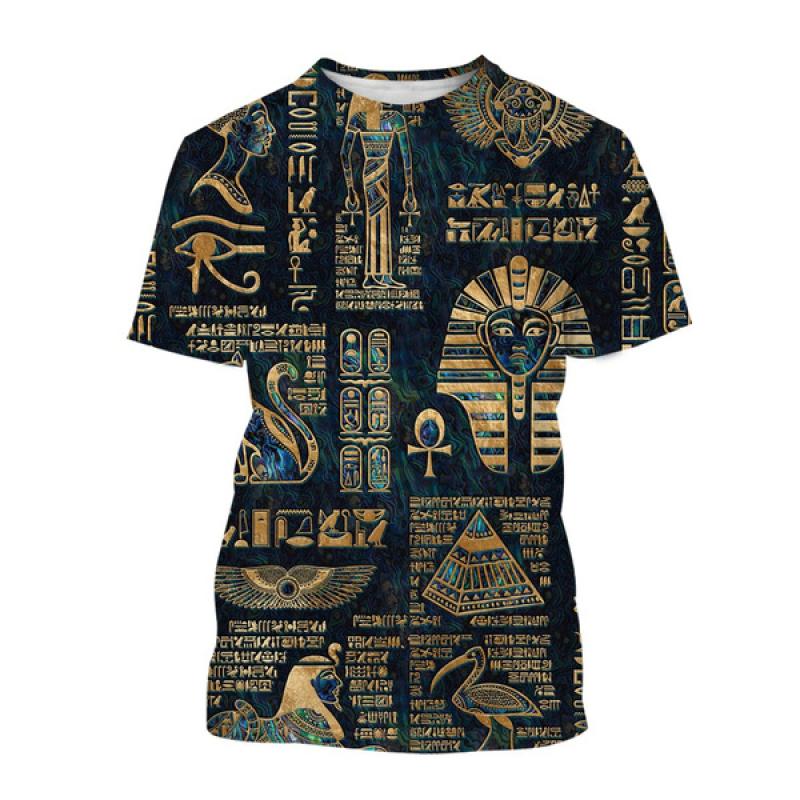 Летняя мужская футболка Древний Египет футболки с 3D принтом уличная мужская мода Harajuku повседневные футболки большого размера с круглым вырезом топы одежда