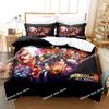 Аниме The King Of Fighter Постельное белье Комплект постельного белья Печатное одинарное Одеяло Покрывало Пододеяльник Наволочка 3 предмета Детский Взрослый Размер