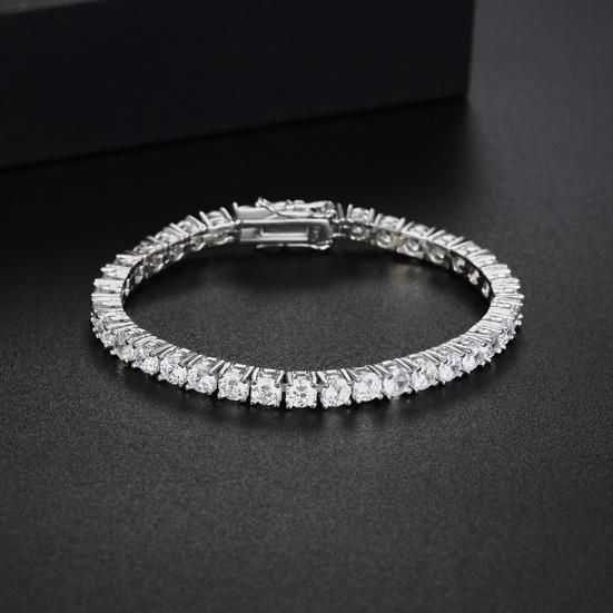 Women Bracelet Cubic Zirconia Simple Design Gift for Anniversary Birthday Christmas Enhance