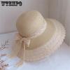 Hollow Out Lace Bow Fisherman Hat for Women Outdoor Sun Protection Straw Hat Sun Hat for Summer