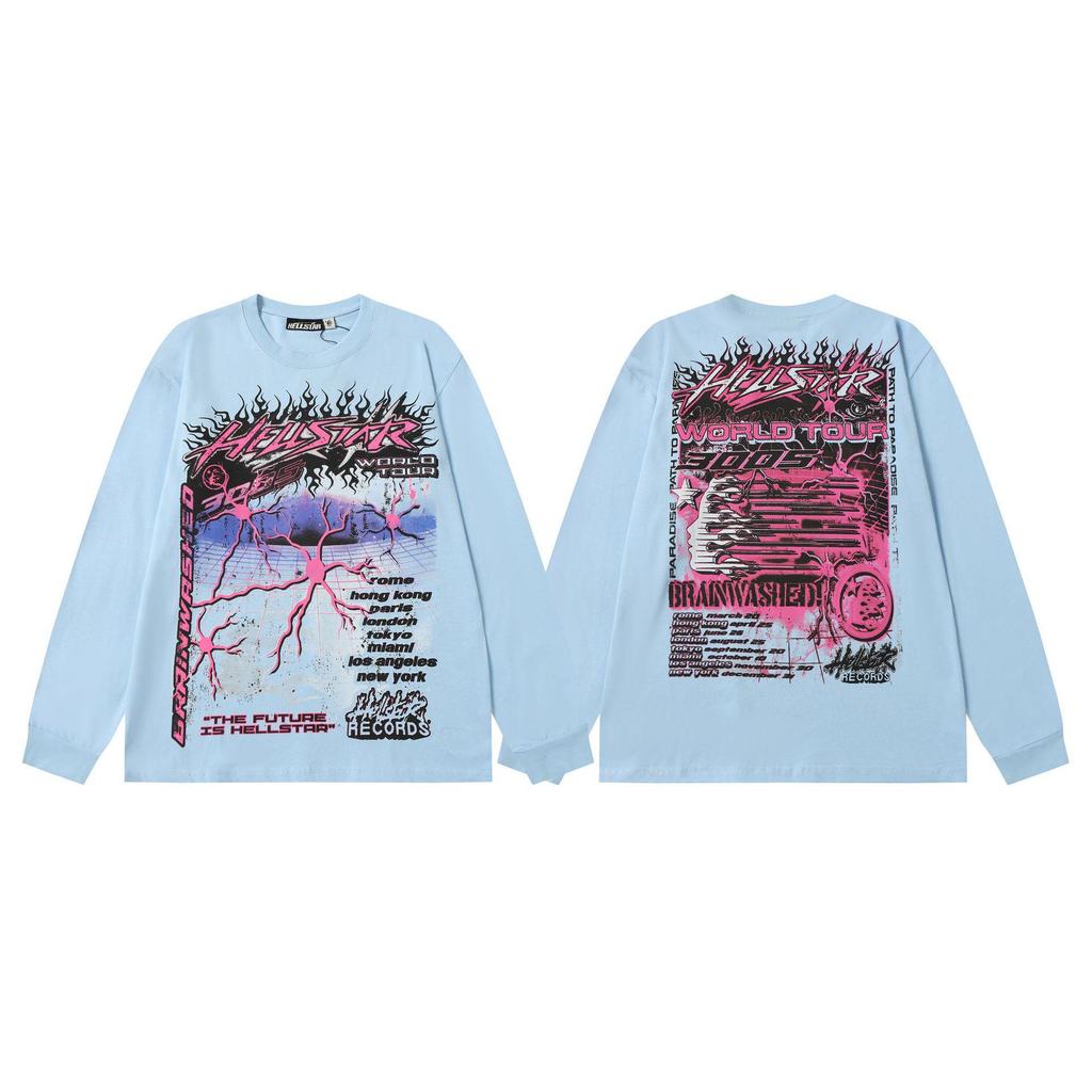 Кросс 2025 Hellstar Модный Уличный Свободный Худи с Длинным Рукавом для Мужчин и Женщин – Осенняя Одежда