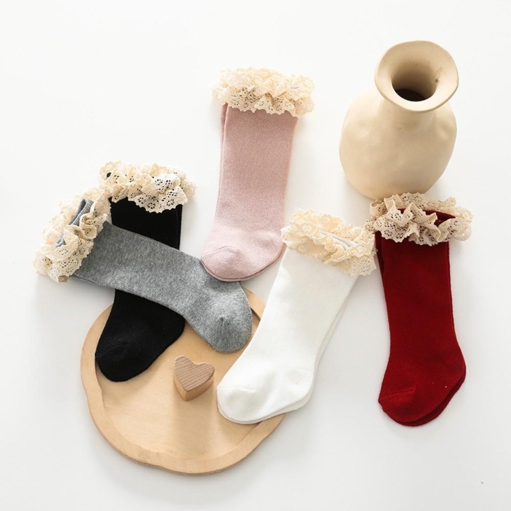 Knee High Length Cotton Socks Hollow Lace Design Princess Socks Knee High Socks For Infant