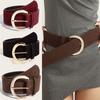 Trendy Suede Leather Wide Belt Maillard Styles Business Waist Strap Pin Buckle Waistband Gifts