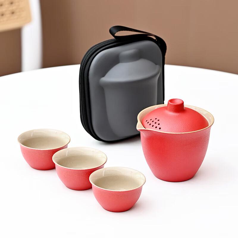 Black Pottery Travel Tea Set