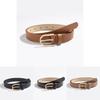 Minimalist Womens Faux Leather Belt With Oval Buckle For Office Use