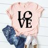 (Asian Size)Tee Top Love Letter Trend Style Cute 90s Clothing Casual Short Sleeve Women Print Lady Fashion T Shirt Female Graphic T-shirt