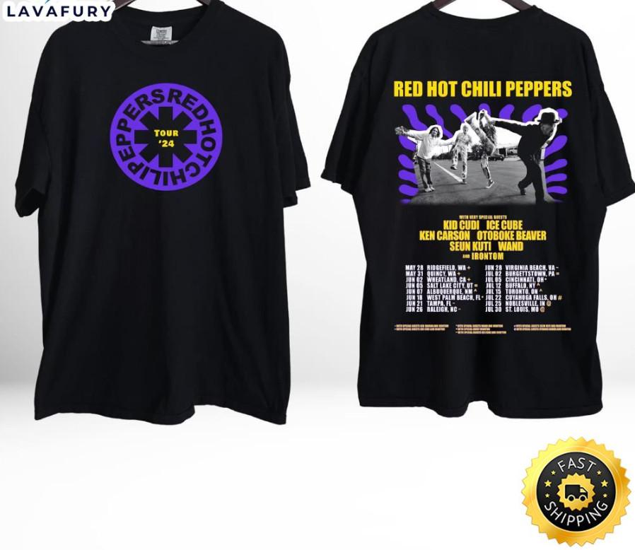 Red Hot Chili Peppers Футболка с принтом тура 2024 Мужские Женские Футболки Топ