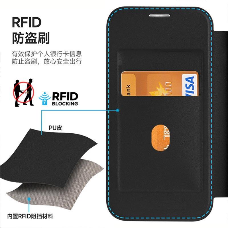 Кожаный чехол-книжка S24 Ultra для Samsung и iPhone 16 ProMax, прозрачный магнитный чехол для мобильного телефона с MagSafe