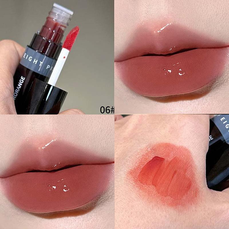 Herorange Mirror Lip Glaze Juice Red Lip Gloss Long-Lasting Shiny Lip Gloss, Student-Friendly Skin-Brightening Nude Lipstick