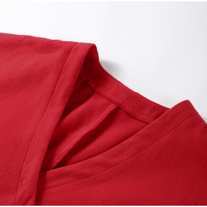 Красный женский свободный шерстяной свитер с V-образным вырезом, куртка с длинным рукавом, вязаный пуловер, новый осенний женский повседневный офисный трикотаж, топы