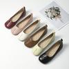 Fashion Flat Shoes Women's Plus Size Women's Shoes 41-43 Spring and Autumn New Shallow Square Toe Split Toe Shoes Loafers Women