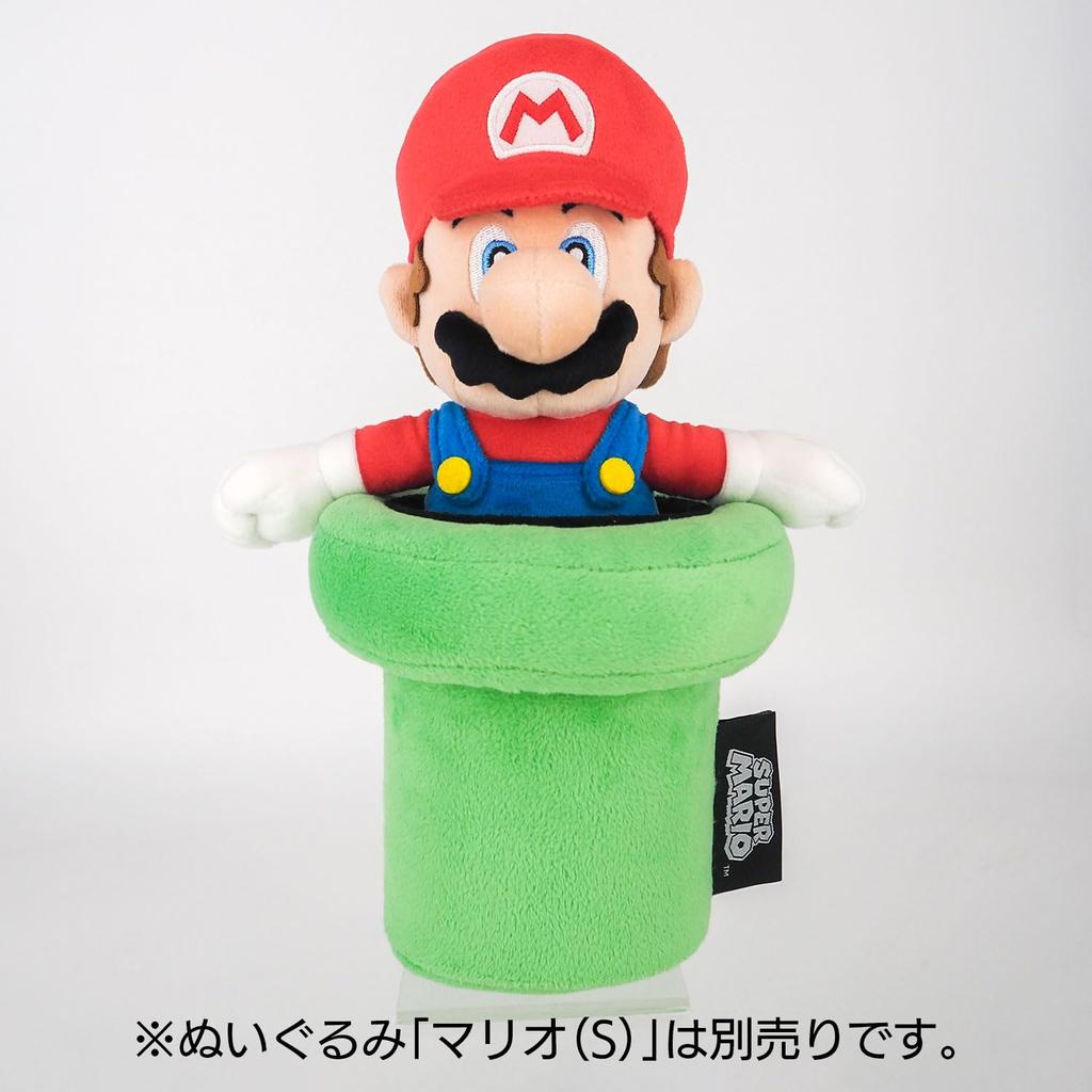 Плюшевая игрушка Boeki Super Mario Плюшевая игрушка-труба MZ37 San-ei - Многофункциональная подставка - Ш14×Г14×В13 см -