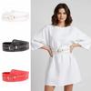 Personalized Design Rivet Wide Waistbands Adjustable Irregular Leather Belt  Skirt Accessories