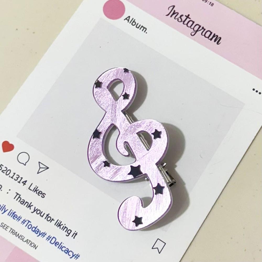 Acrylic Musical Note Hair Clip Anti Slip Star Wing Clip Fashion Student Hair Accessory Casual Wear