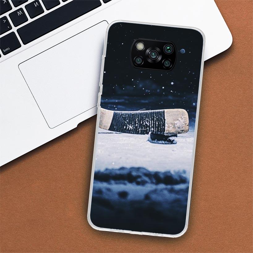 Спортивный чехол для телефона «Хоккейный каток» для Xiaomi Poco X3 Nfc X4 ​​Gt X5 Pro M5S M4 M3 M2 F5 F4 F3 F2 F1 Mi Note 10 Fundas Shell