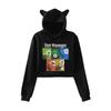 REPO Printed Cat Ear Hoodie Women Long Sleeve Short Shirts Women Casual Streetwear Crop Tops