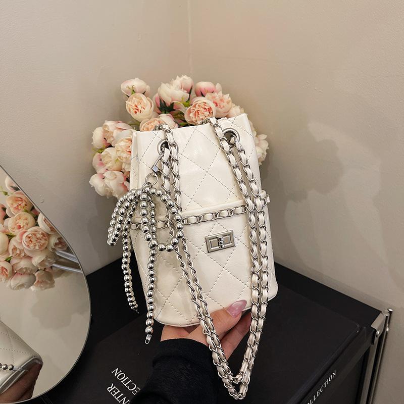 Сумка-цепочка ромбовидной формы, женская новая нишевая дизайнерская сумка через плечо, сумка-мессенджер, сейчас популярная сумка-ведро