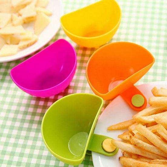 2 шт., тип зажима, блюдо для макания, пищевая пластиковая полукруглая заправка для салата, приправа, приправа, миска для соуса, контейнер, держатель, коробка, кухонные принадлежности