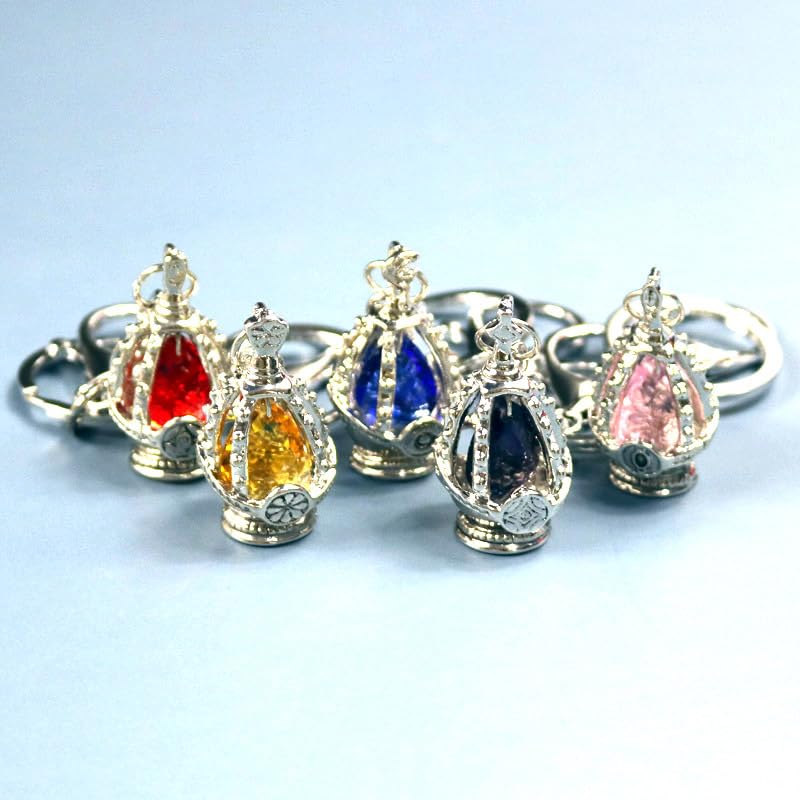 Полный набор из 5 колец с камнями души Puella Magi Madoka Magica с цепочками из камней! (Ожерелье) + (Душа + Кольцо)