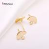 Серьги-гвоздики из латуни с покрытием 14K, форма полумесяца, 12.5мм*10мм, с колечком 3мм, принадлежности для изготовления серег DIY