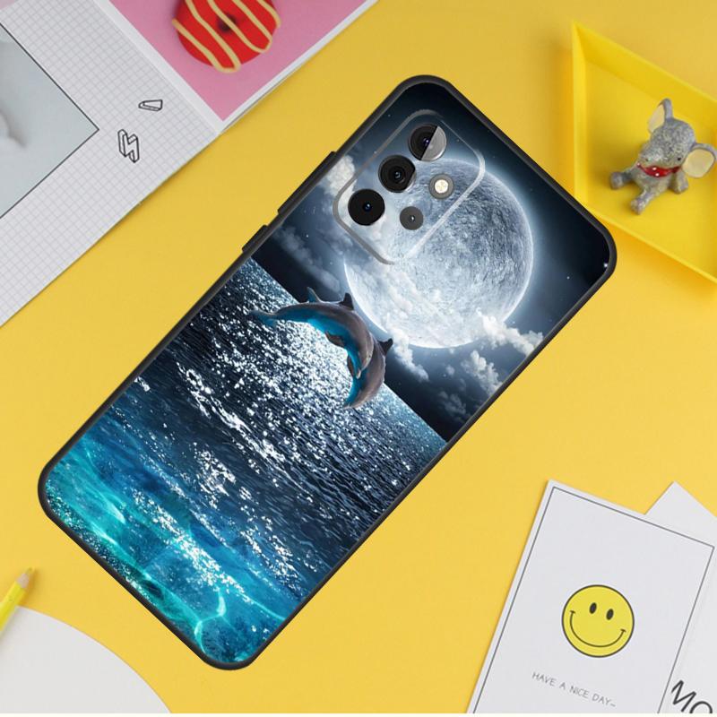 Чехол с изображением дельфина для Samsung Galaxy A54 A34 A14 A13 A33 A53 A12 A32 A52 A71 A51 A15 A25 A35 A55