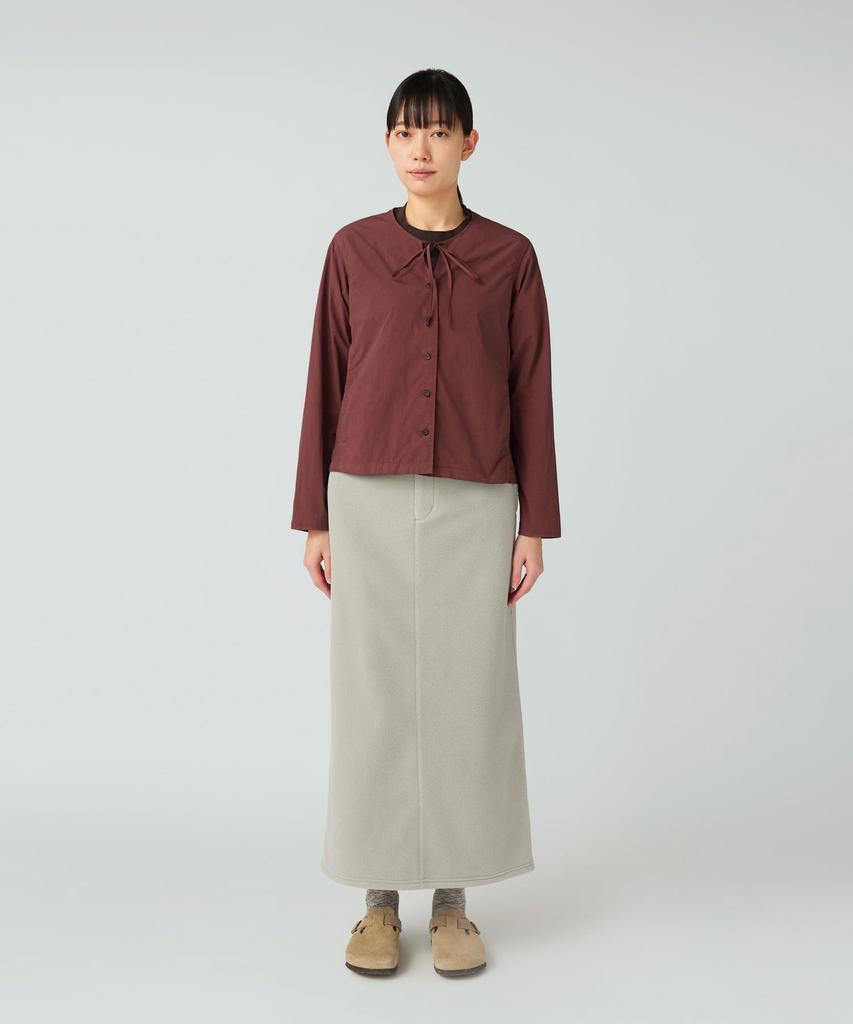 Snow Peak Garment Dyed Blouse Long Sleeve Brown 3 SH-25AW001, Women's Shirt,