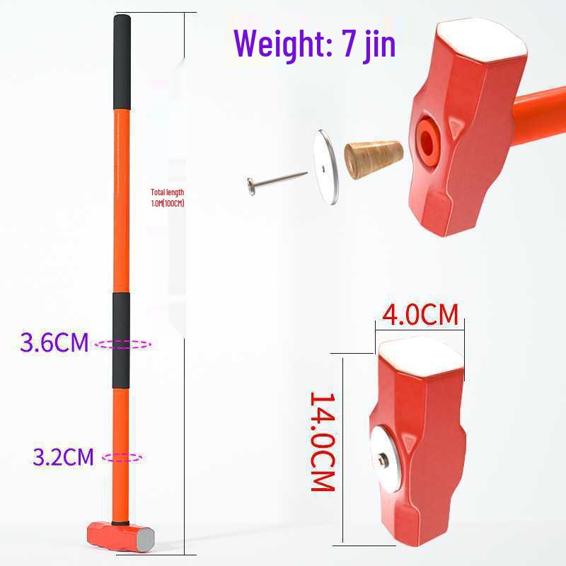 Сверхпрочный большой кувалда: Взрывозащищенный стальной молоток каменщика, восьмигранный, с ручкой, для колки камня и стен.