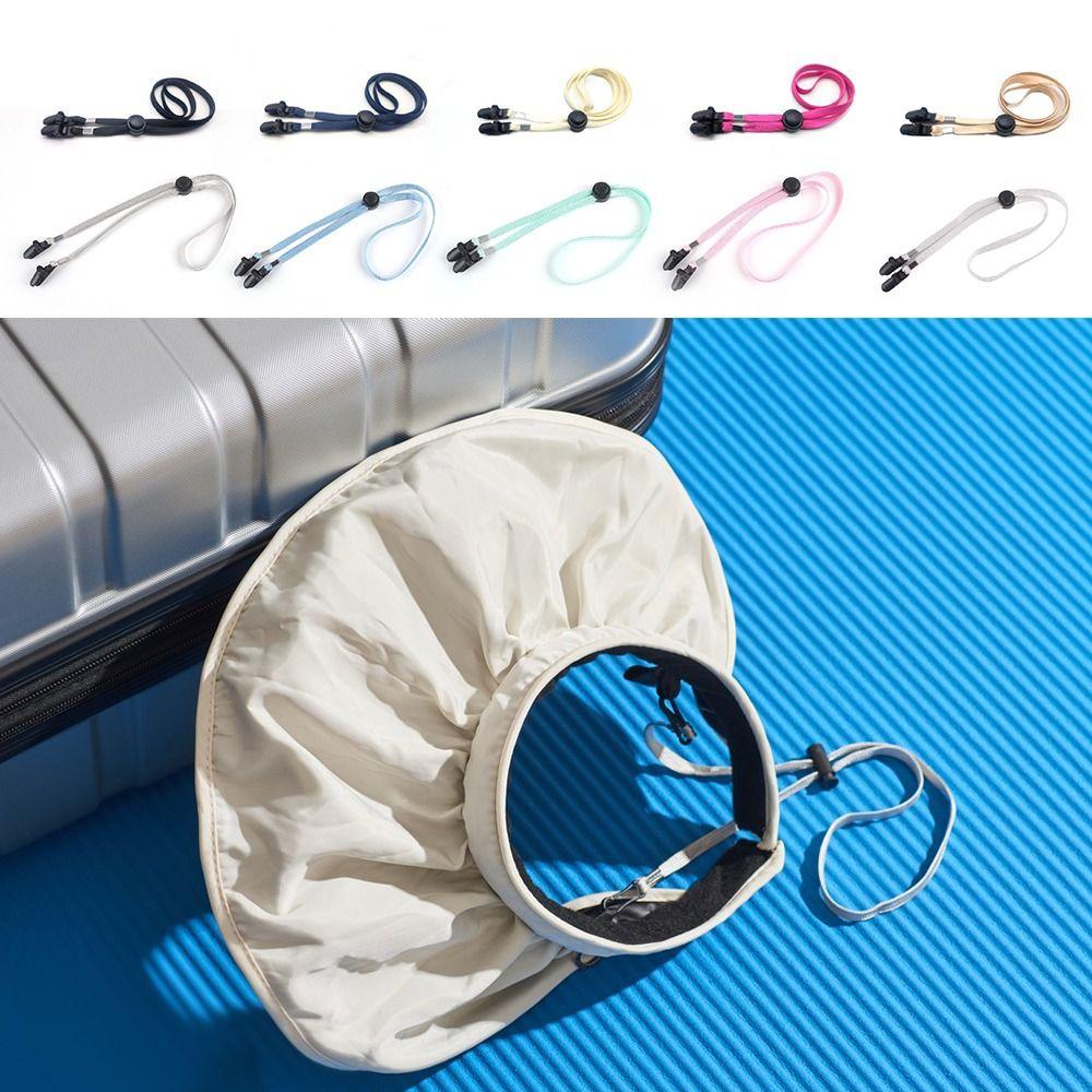 Solid Color Windproof Hat Anti-lost Hat Windproof Rope New Hat Retainer  Hat