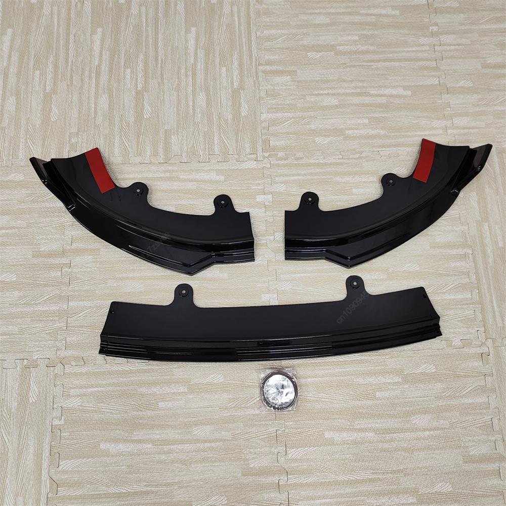 3Pcs Car Front Bumper Lip Spoiler Splitter Diffuser For Tesla Model Y Juniper 2025+ ABS Gloss Black Bodykits Tuning
