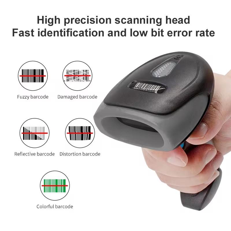 1D/2D Barcode Reader USB Wired/Wireless 2.4G WIFI Bluetooth Handheld Bar Code QR Code Scanner CMOS Image High-speed Decoding