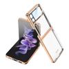 Полностью прозрачный ударопрочный складной чехол для телефона Samsung Z Flip4 с гальваническим покрытием.