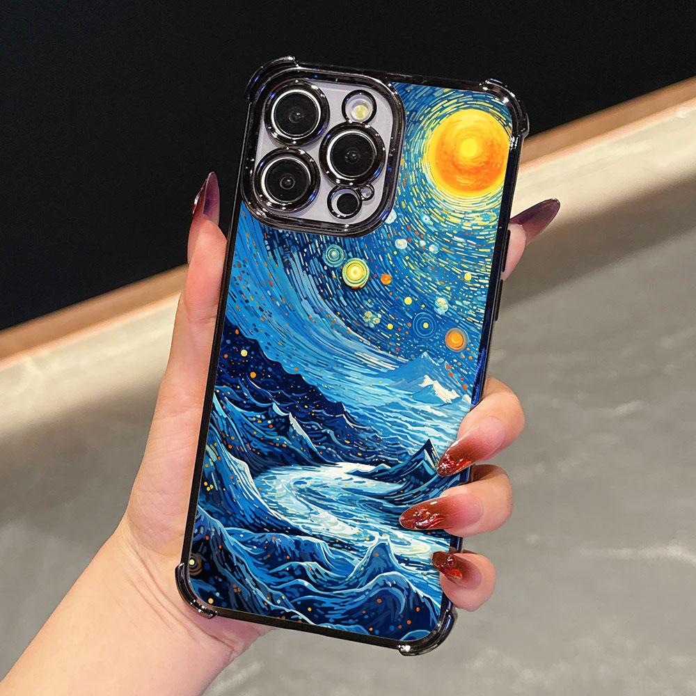 Ван Гог Звездная ночь Масляная живопись Мягкий чехол для iPhone 18 17 Pro 16 15 14 13 12 11 Pro Max Чехол 17 Plus 17E 16E 17Air Чехол для телефона