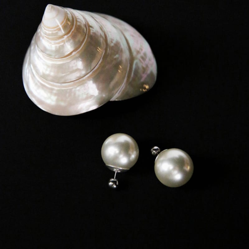 Baked Alaska 25mm Faux Pearl Earrings