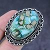 Turquoise In Pyrite Handmade 925 Steling Silver Jewelry Ring Size 9 Y1l36