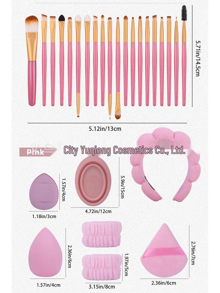 33-Piece Soft Makeup Brush & Beauty Sponge Set - Includes Eyeshadow & Foundation Brushes