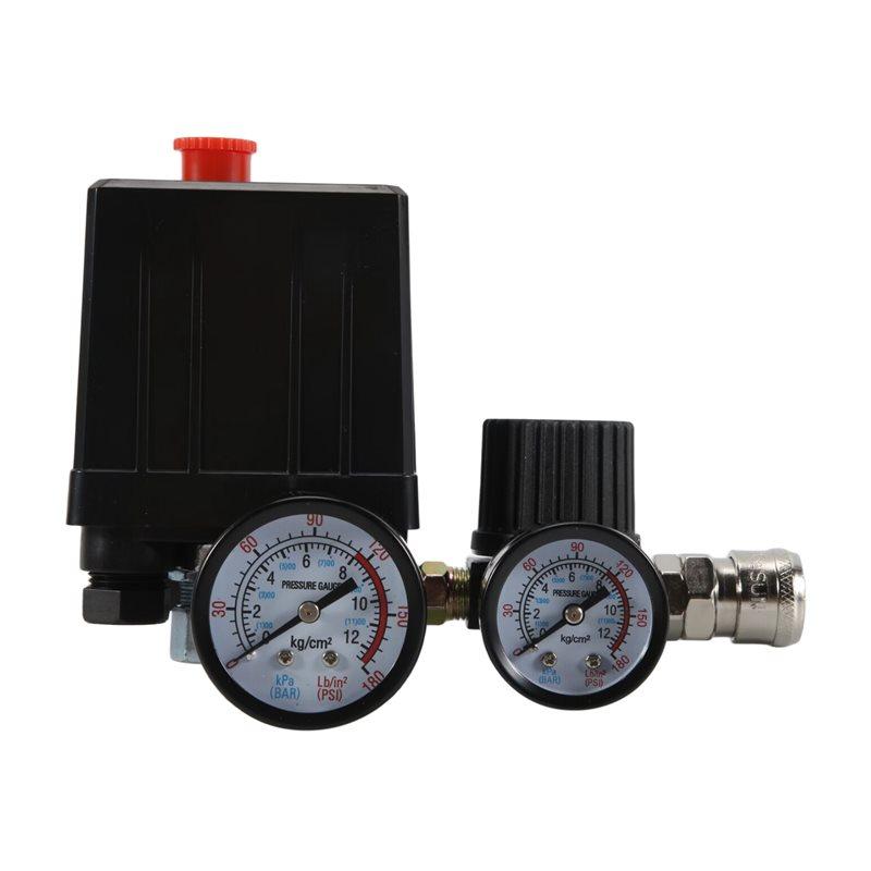 A84E-3000L/Min Air Pump Control Valve 0-180 PSI Gauge 220V/380V Regulator Duty Air Compressor Pump Pressure Control Switch