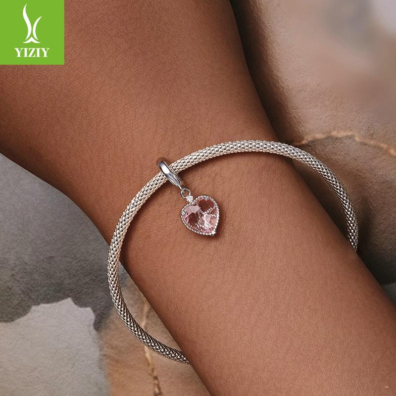 Розовая любовь Сделай сам браслет ожерелье подвеска, Девичья мечта Сладкий ветер Бусины из стерлингового серебра S925