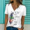 Colorful Dragonfly Feathers Print T-Shirts For Women Design Crop Top Plus Size Female Short Sleeve Shirt Summer Women Clothing