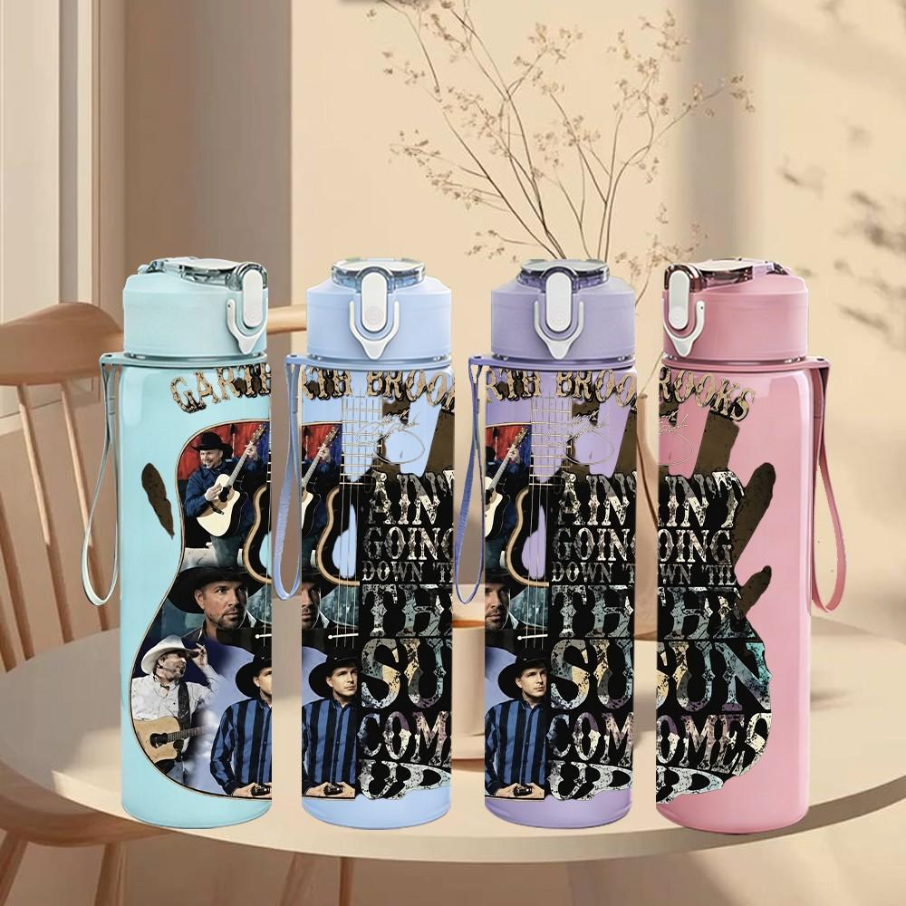 1PC Dark Complex Band Art 750ml sports water bottle leakproof straw lid outdoor office home