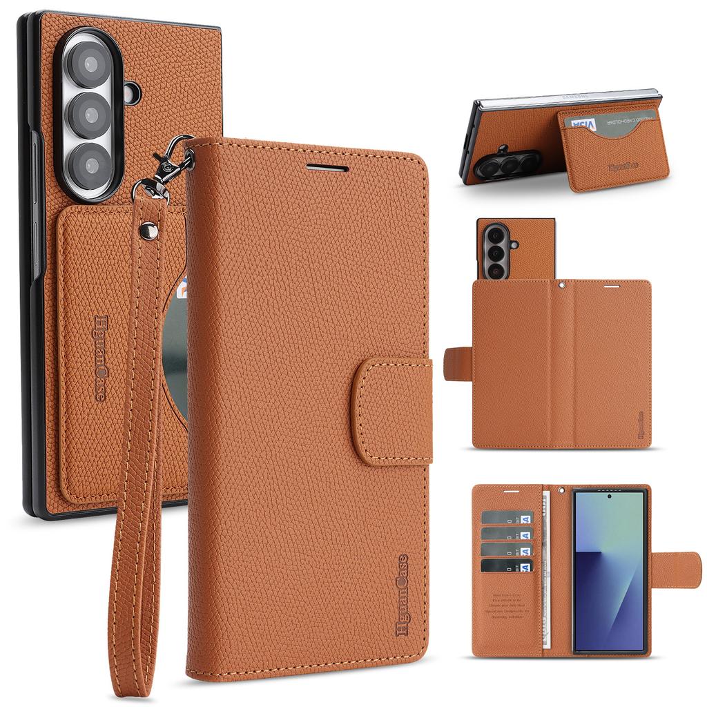 Съемный кошелек с RFID-защитой, кожаный чехол для Samsung Galaxy Z Fold 8 Ultra ZFold 7 6 5 4 3, держатель для карт и ремешок, чехол для телефона