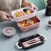 2 Layers Lunch Box Stainless Steel Microwave Heating Lunch Container Food Storage Box Bento Box For School Kids Office Worker