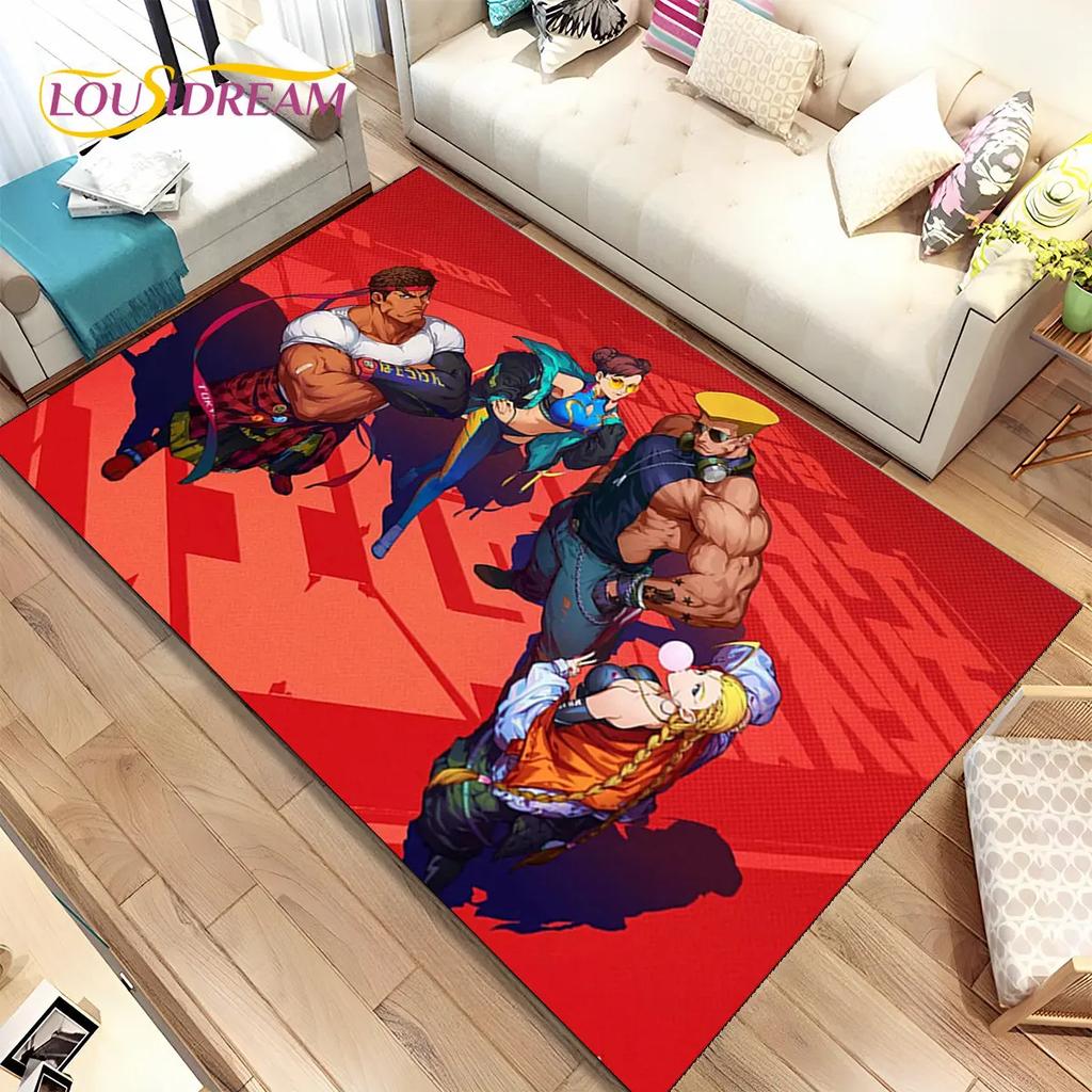 Коврик Street Fighter в стиле ретро, ​​коврик для геймера, коврик для гостиной, спальни, диван, коврик для украшения, детский нескользящий напольный коврик