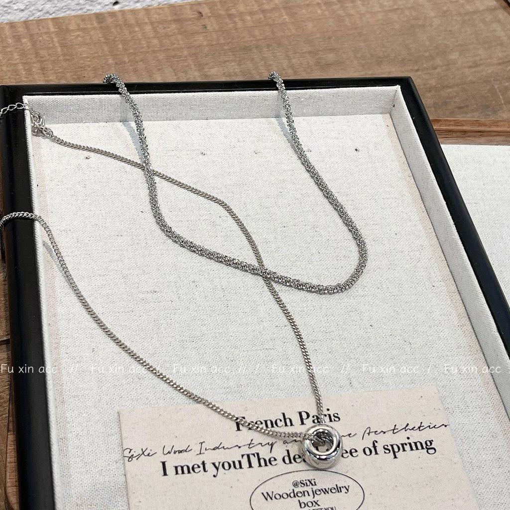 Элегантное двухслойное круглое ожерелье на ключицу — лето 2024 г., универсальный нишевый дизайн