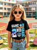 Kids Short Sleeve T Shirt Game On 2nd Grade Baseball Print Boys Girls Back To School Casual Summer Tee Top