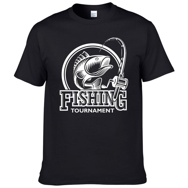 2026 Summer Fashion Fishing T-shirt Printed T Shirt Men 100% Cotton Short Sleeve Casual Streetwear Homme Tops Print Tees F06