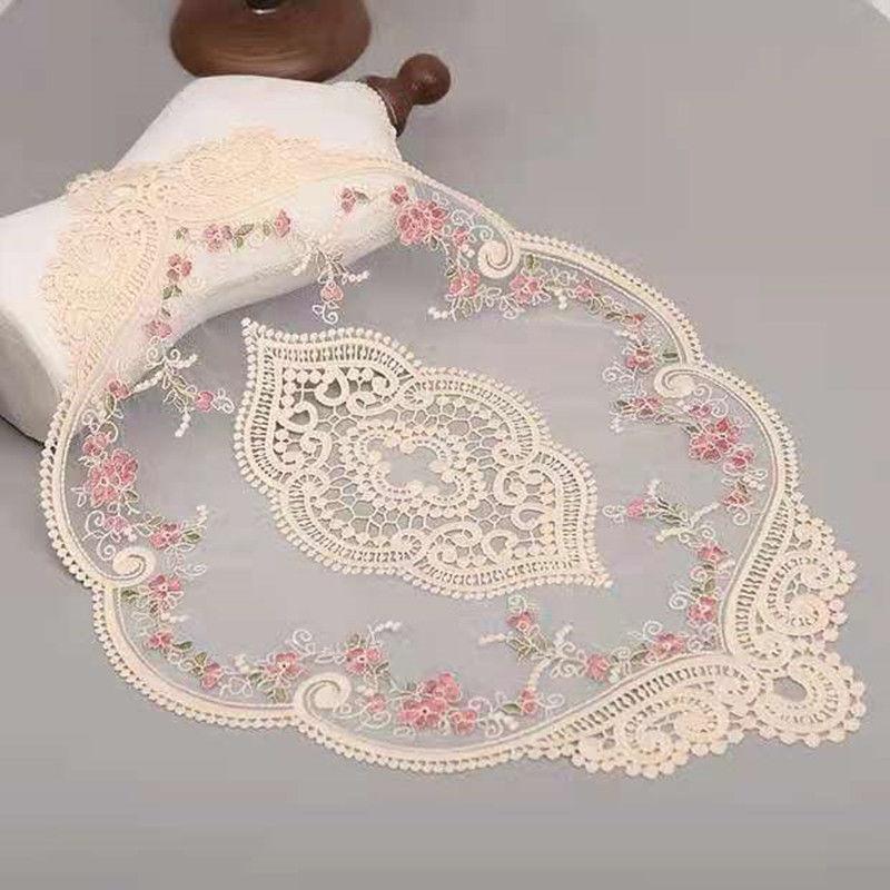 Lace Dining Mat Home Decoration Table Mat Embroidered Bedside Table Decoration Cover Light Luxury Tablecloth
