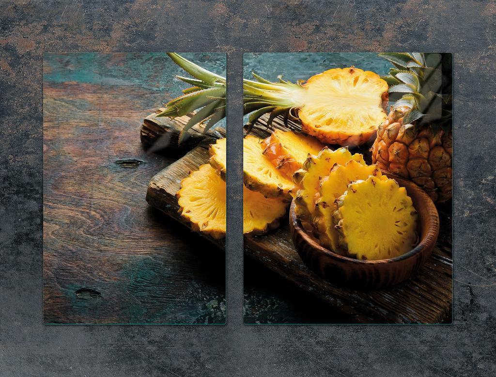 SZKLANA PŁYTA OCHRONNA DESKA 75x52 ANANAS