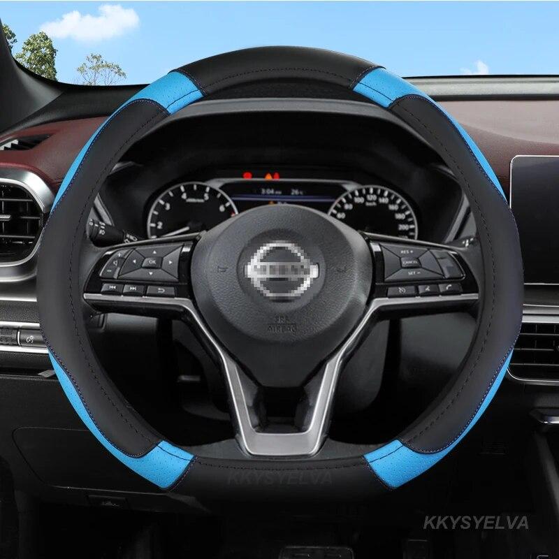D Type Car Steering Wheel Cover For Nissan Rogue X-trail Kicks Rogue Sport Hybrid 2017 - Now Qashqai - Now Car Accessories