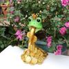Лягушка Фэн-шуй Украшение Богатство Удача Золотая Монета Плевающая Лягушка Смола Настольная Фигурка Лягушки для Домашнего Офиса Гостиной Декор