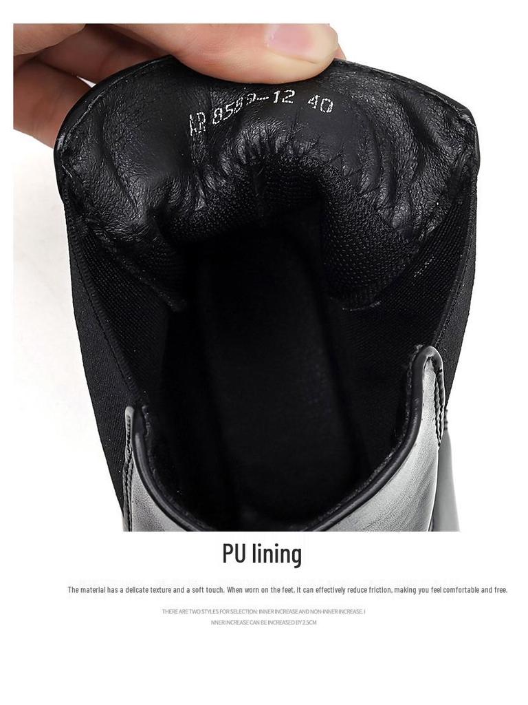 Мужские красные кожаные челси на высокой платформе с острым носком - Повседневные ботинки в стиле Мартин, доступны большие размеры